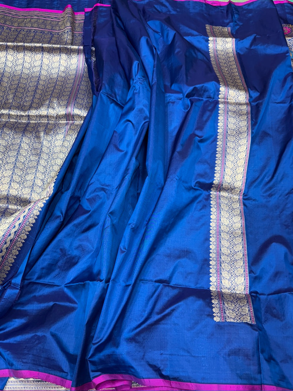 Royal Blue Handwoven Banarasi Pure Silk Brocade Saree