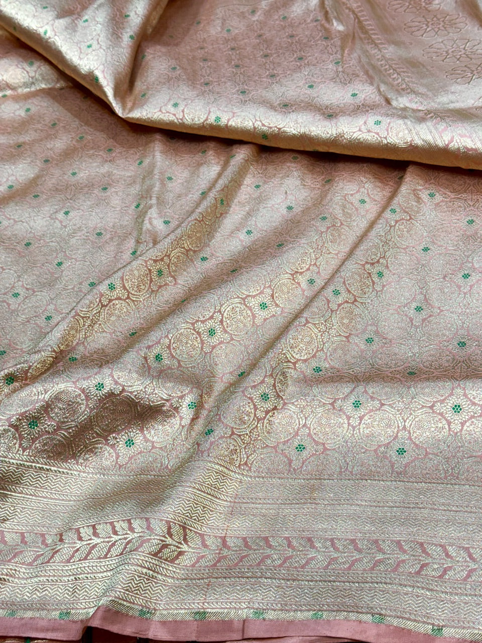 Gajiri Pink  Minakari Pure silk Brocade  Saree