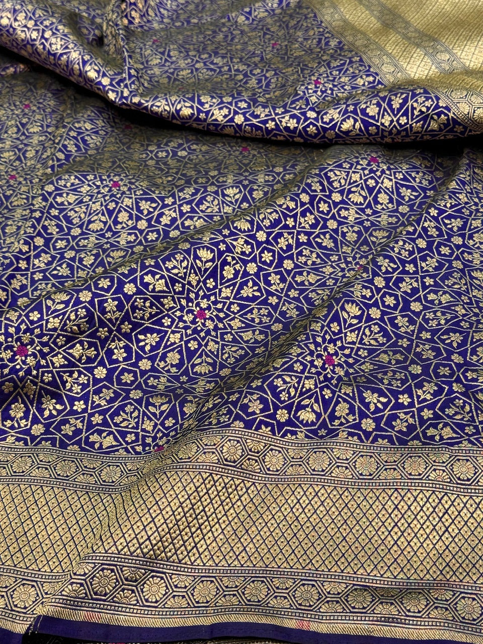 Royal Blue Minakari Pure Silk Brocade Saree