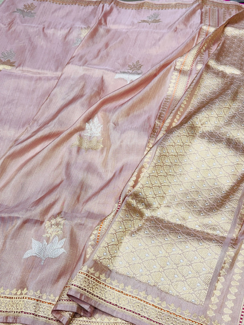 Handwoven Pure Banarasi Ektara Tissue Saree