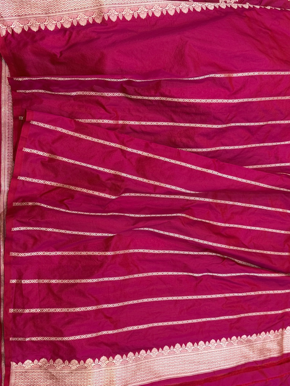 Rani Pink Pure Katan Silk Saree