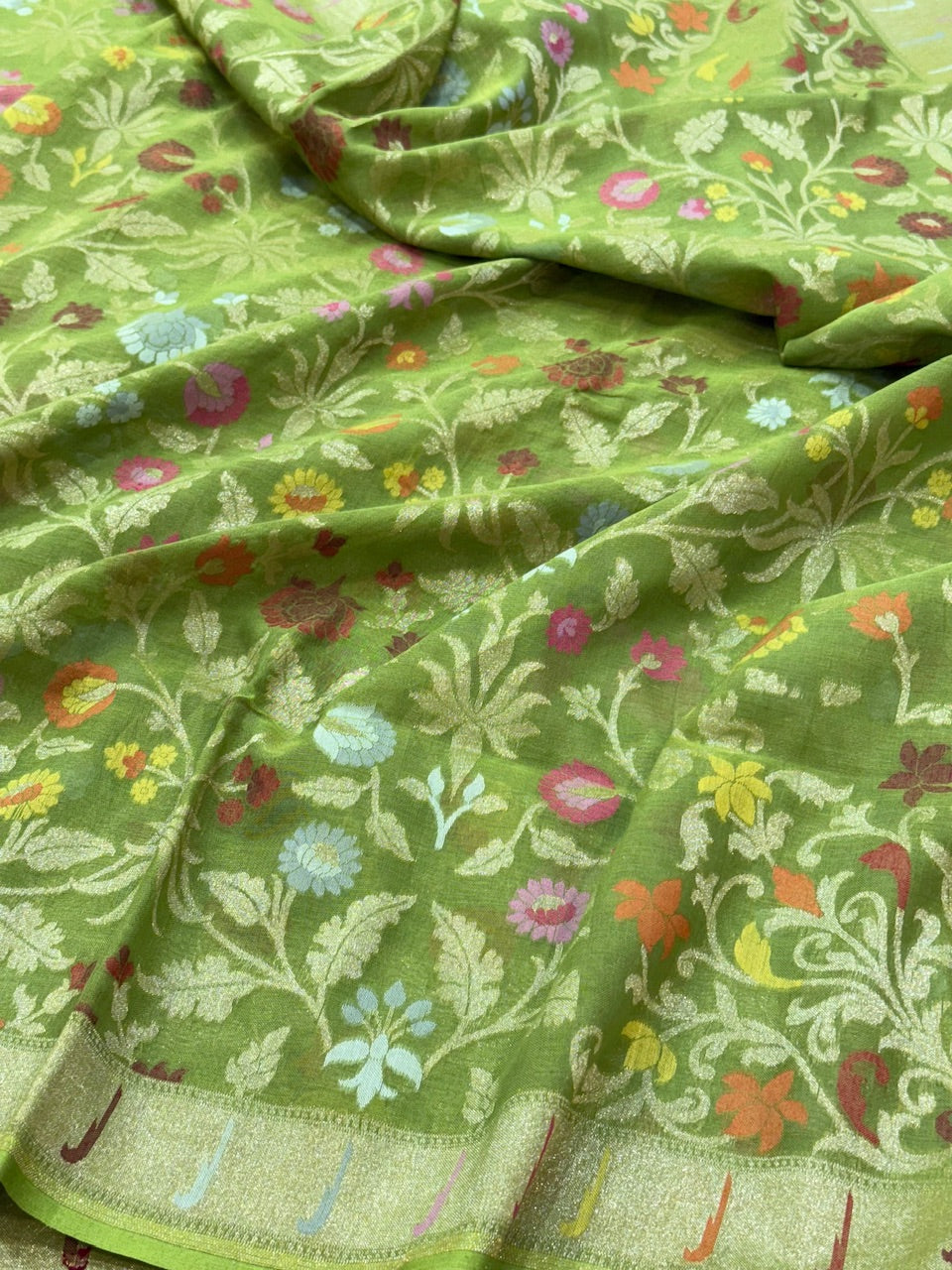 Banarasi Pure Muslin Cotton Jamdani Saree