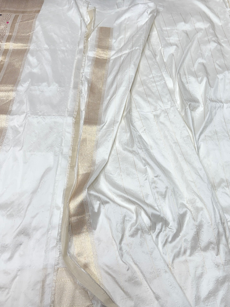 Ivory Handwoven Banarasi Pure Silk Saree