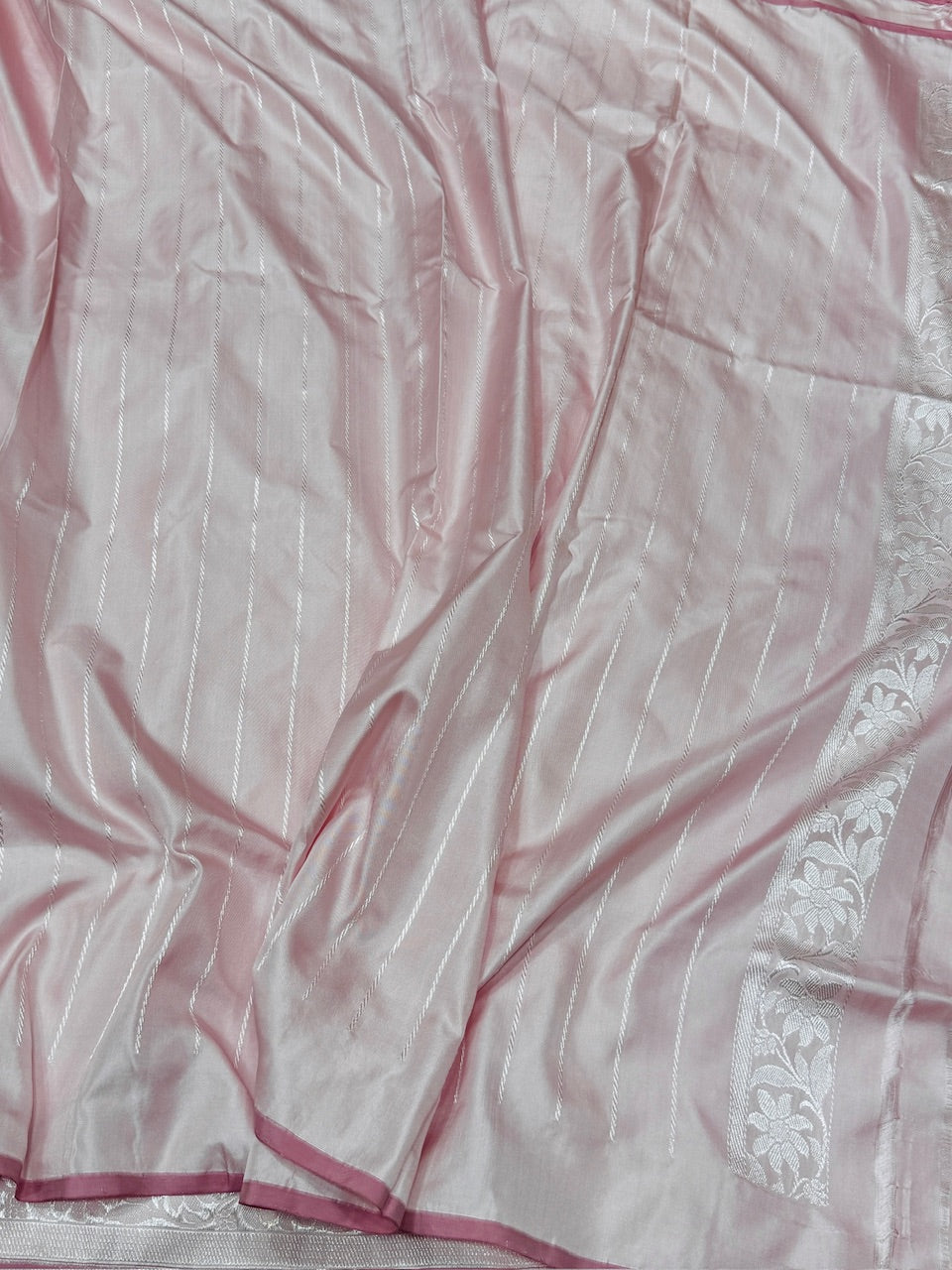 Powder Pink Ektara Handwoven Pure Banarasi Silk Saree