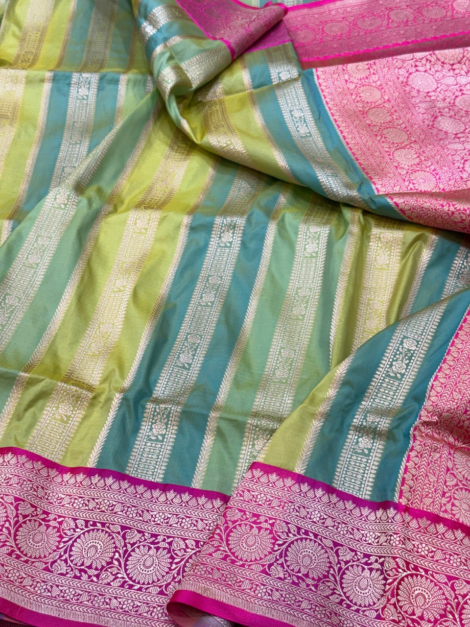 Multicolour Banarasi Pure Katan Silk Saree