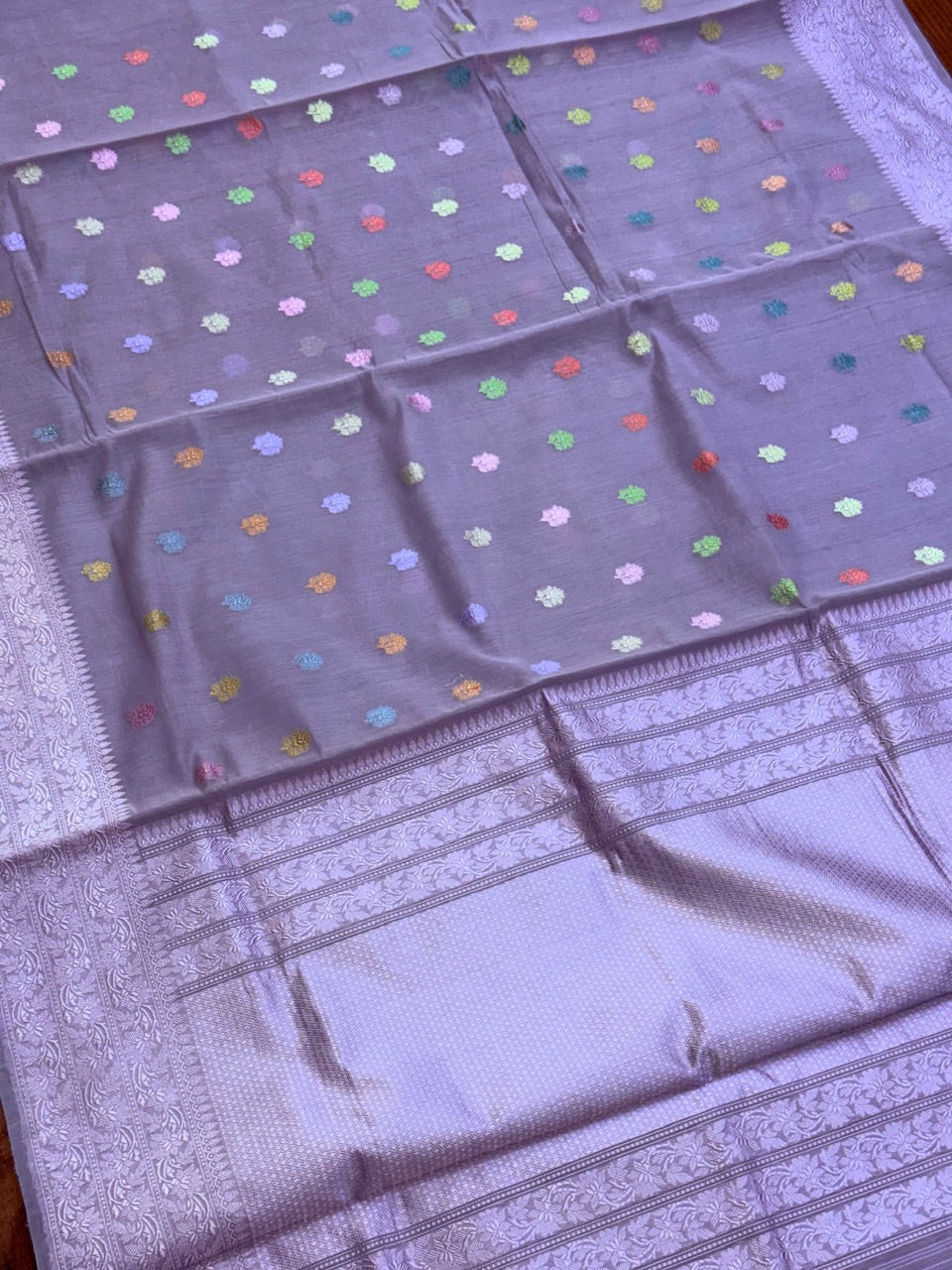 Lavender Handwoven Banarasi Cotton Saree