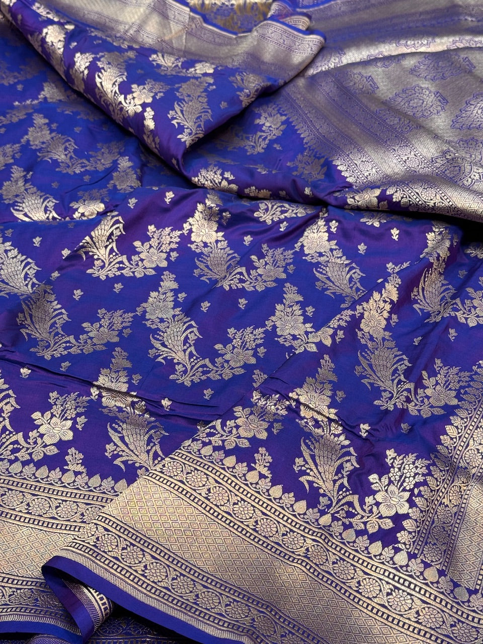 Purple Banarasi Pure Silk Saree