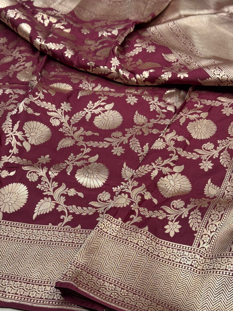 Brown Banarasi Pure Silk Saree