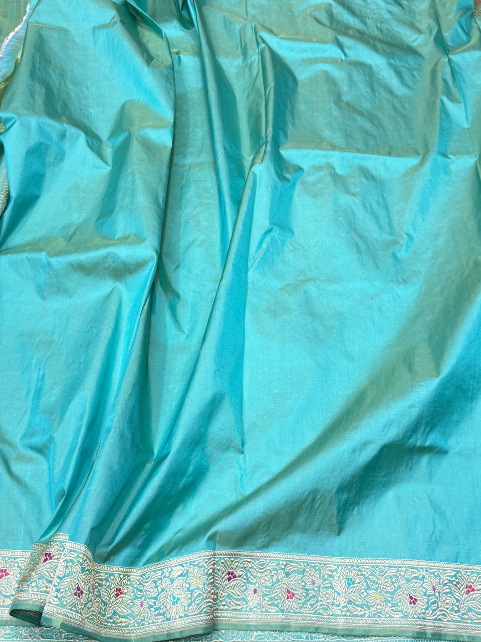 Sea Green Handwoven Banarasi Pure Silk Saree