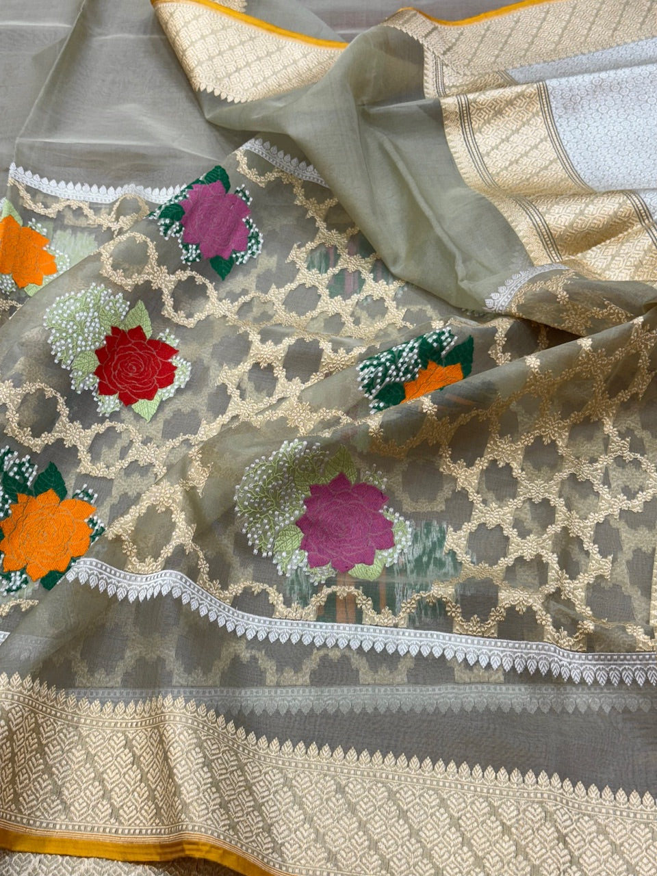 Handwoven Pure Organza Saree