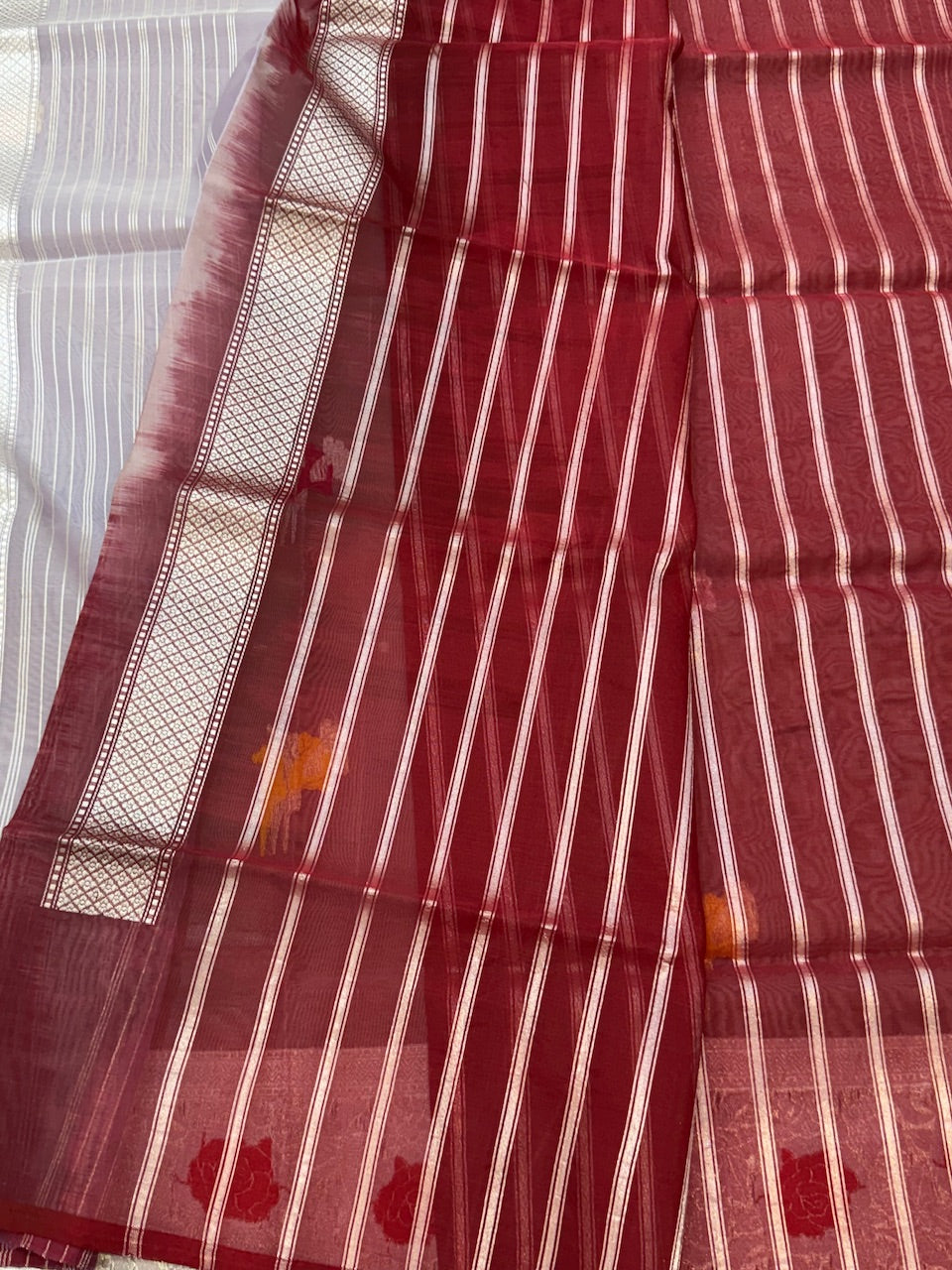 Ivory Handwoven Pure Organza Saree