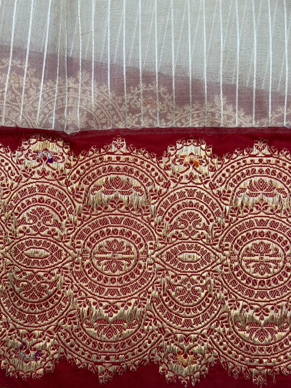 Ivory Handwoven Pure Organza Saree