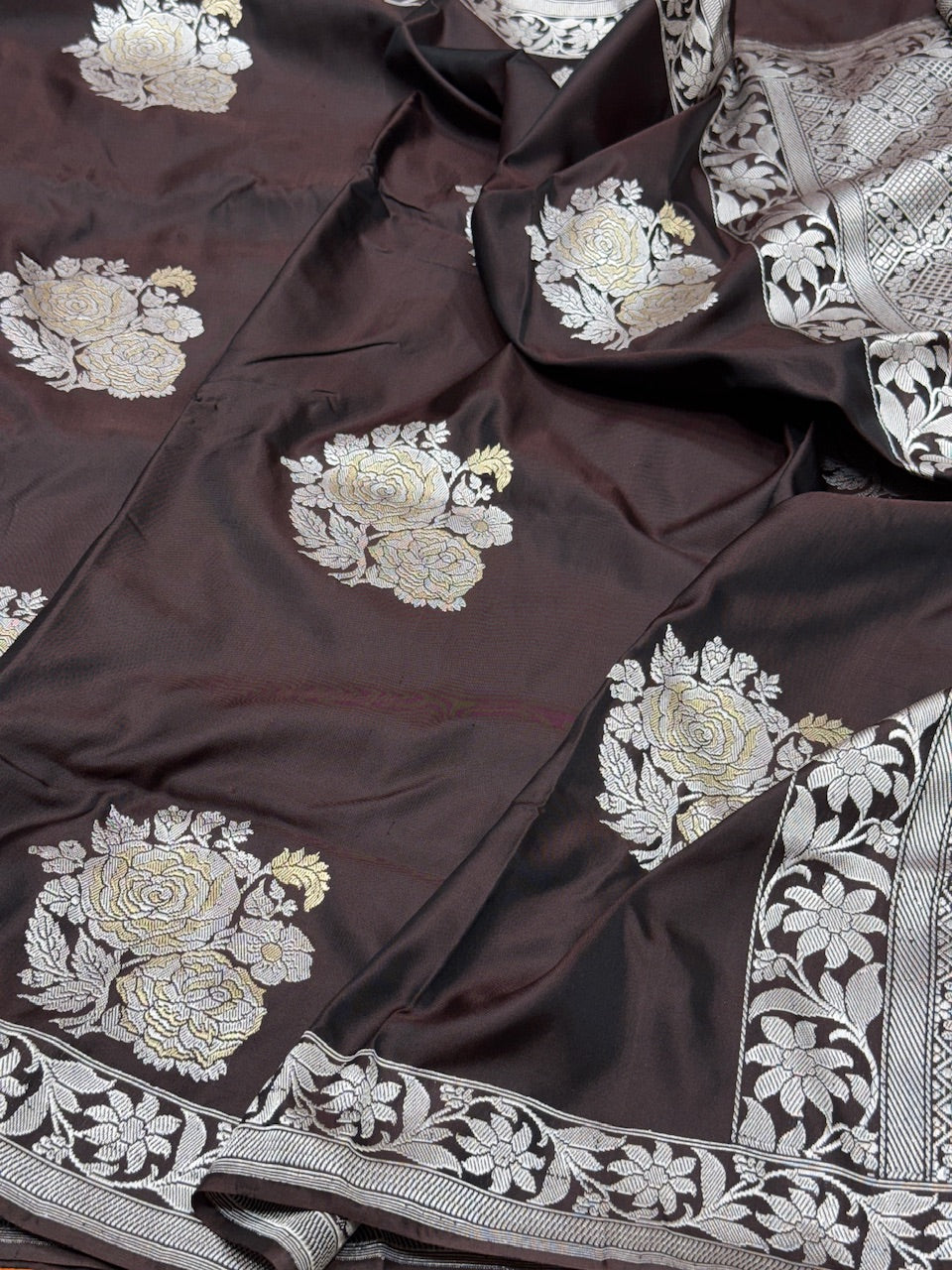 Wine Handwoven Pure Ektara Silk Saree