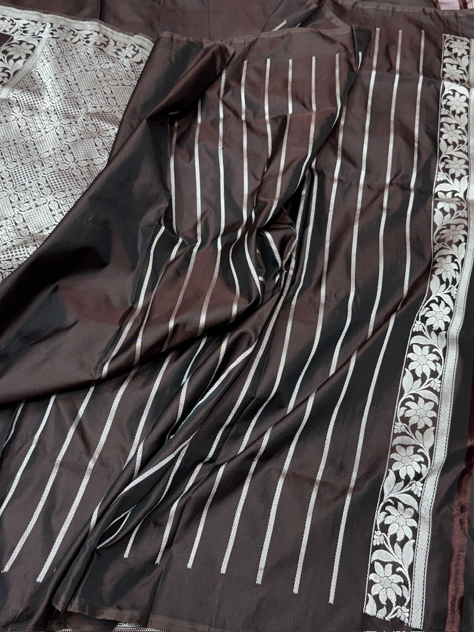 Wine Handwoven Pure Ektara Silk Saree