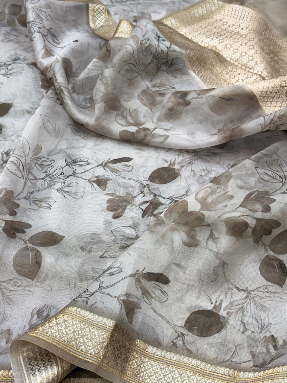 Printed Pure Organza Silk Saree