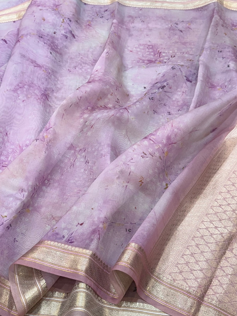 Printed Pure Organza Silk Saree