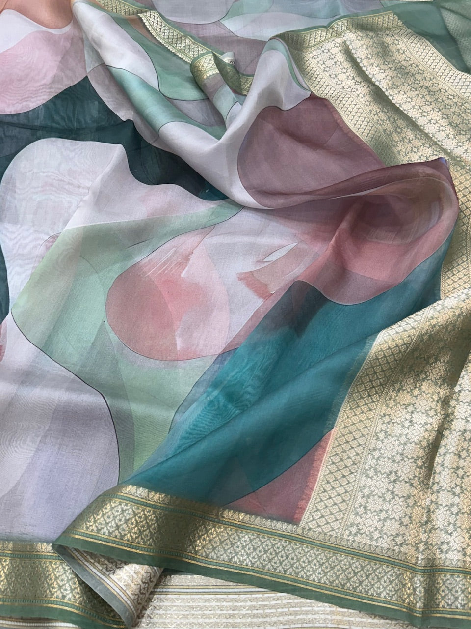 Printed Pure Organza Silk Saree