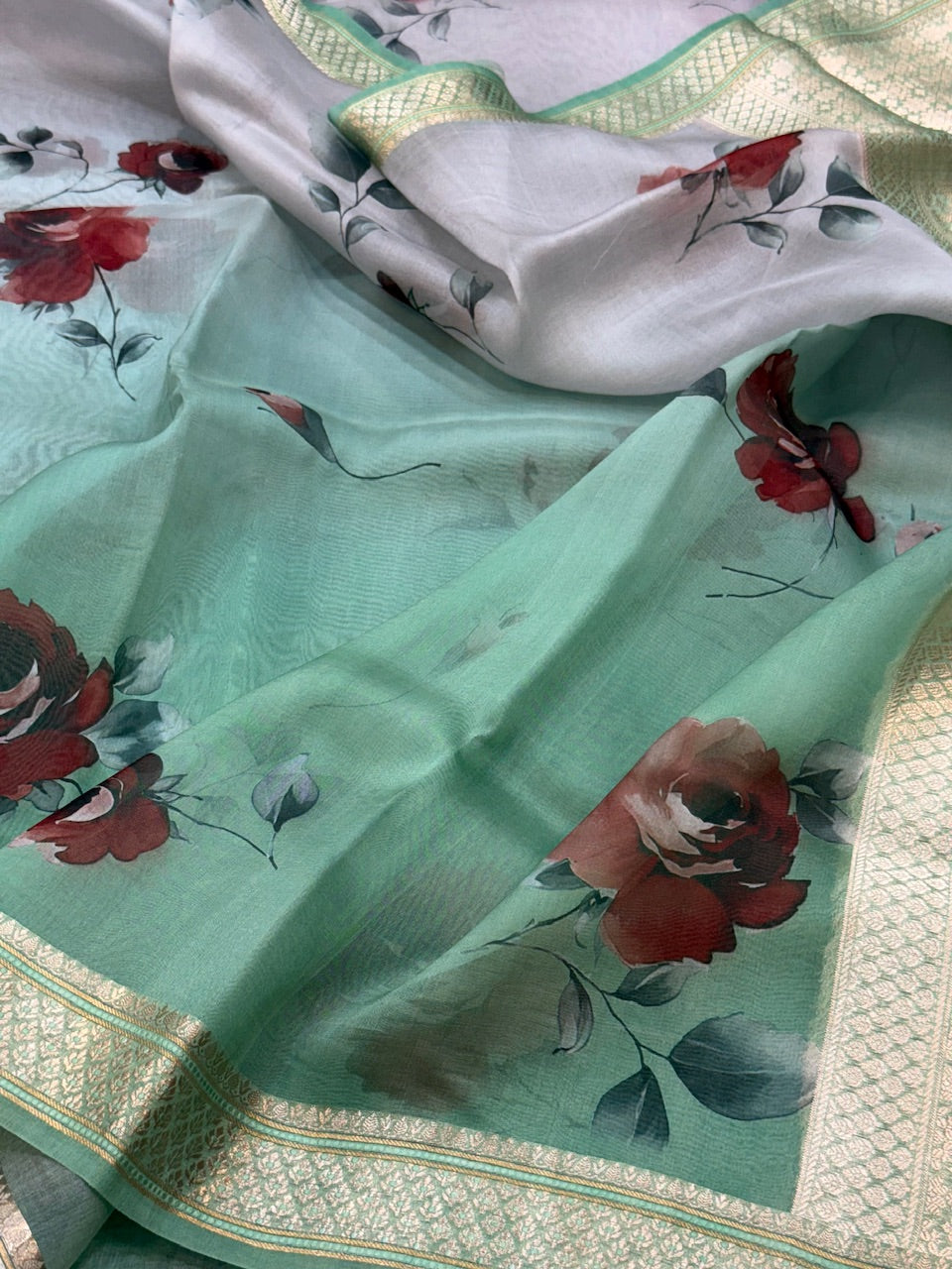 Printed Pure Organza Silk Saree