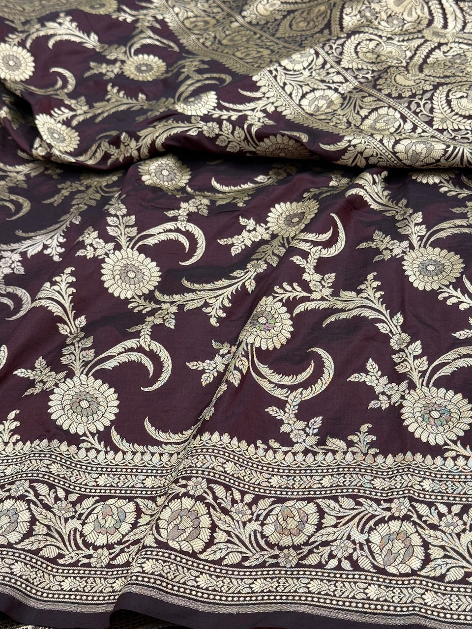 Wine Pure Silk Saree