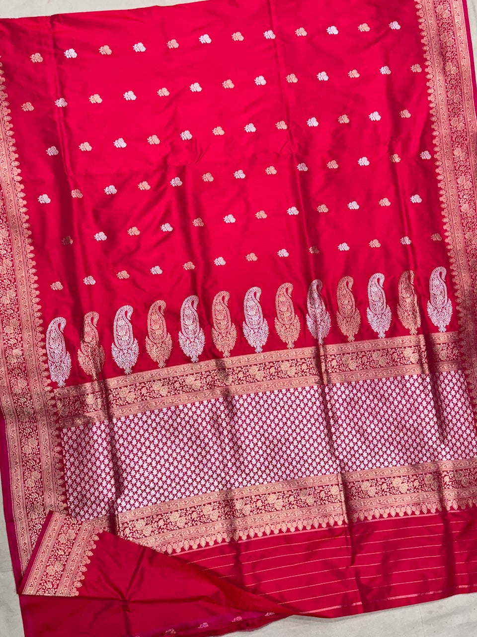 Apple Red Handwoven Pure Silk Saree