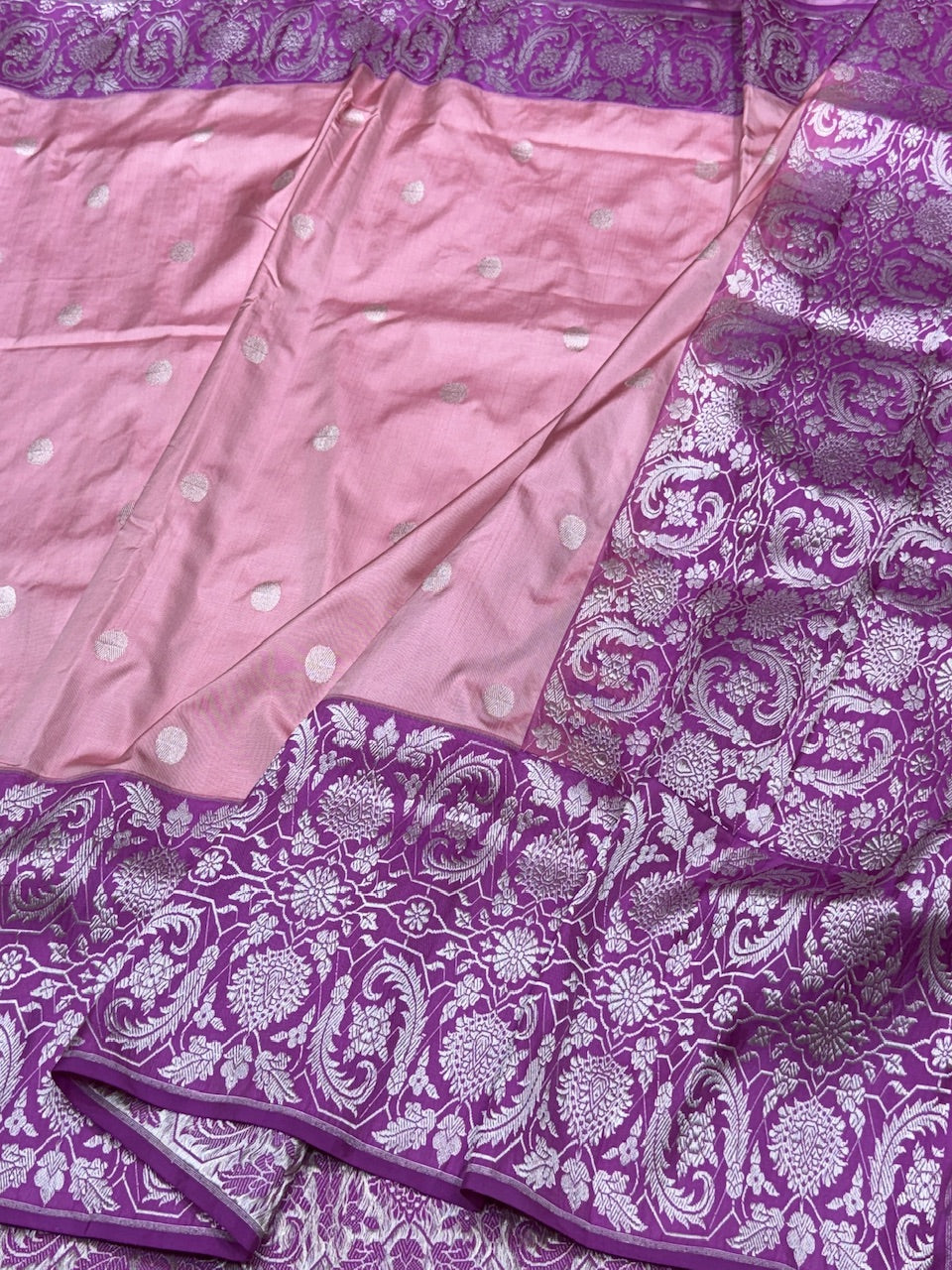 Peach Ektara Silk Handwoven Saree