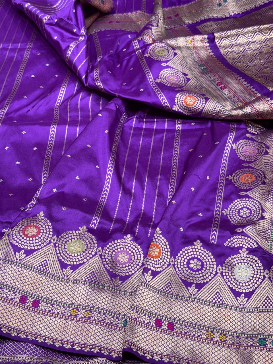 Purple Handwoven Pure Banarasi Silk Saree
