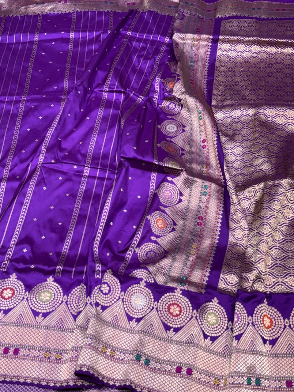 Purple Handwoven Pure Banarasi Silk Saree
