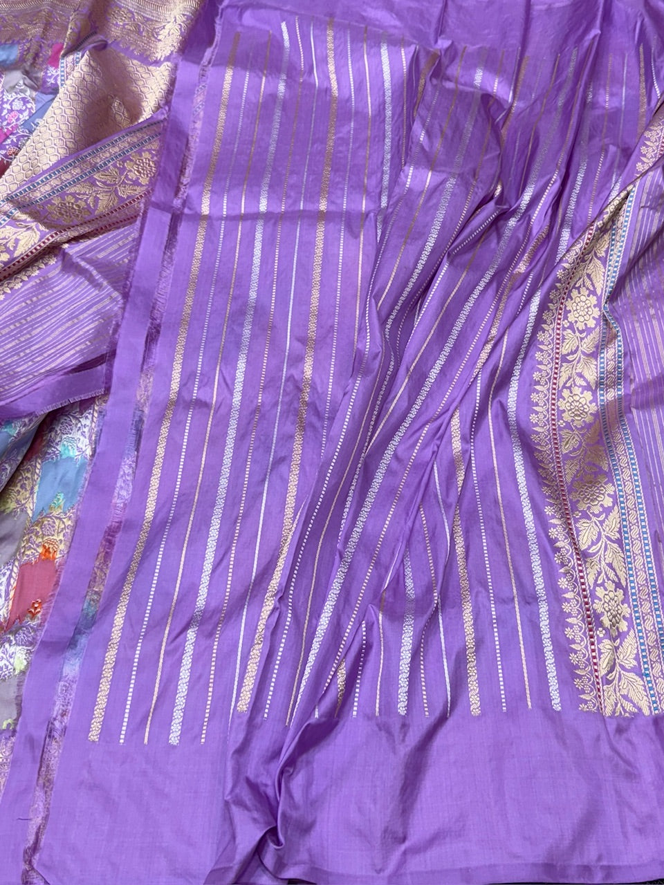 Lavender Handwoven Pure Banarasi Rangkaat Saree