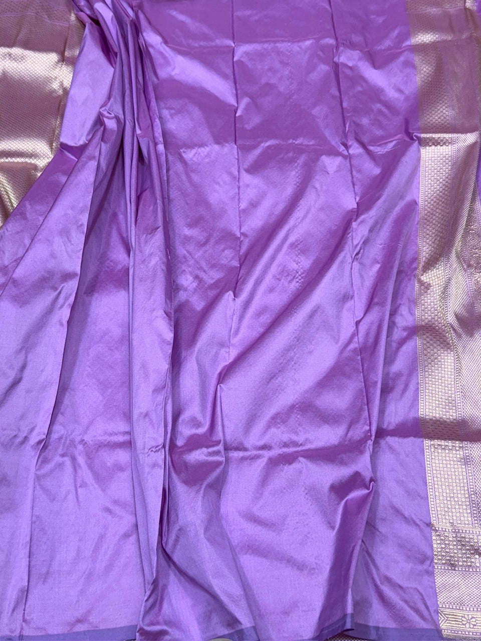 Lavender Handwoven Pure Silk Brocade Saree