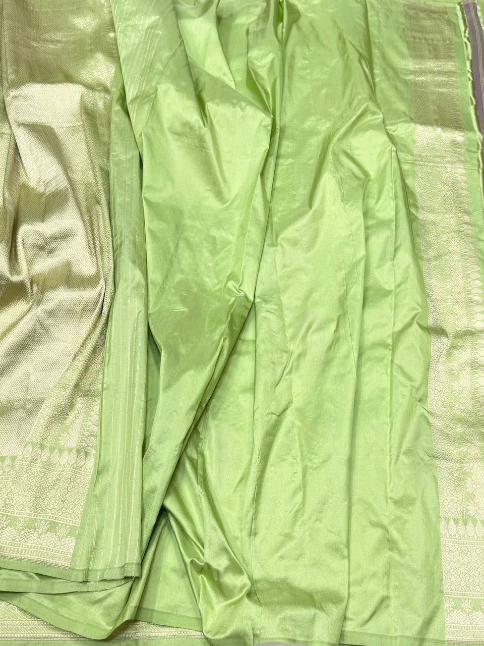 Pista Green Handwoven Banarasi Pure Silk Saree