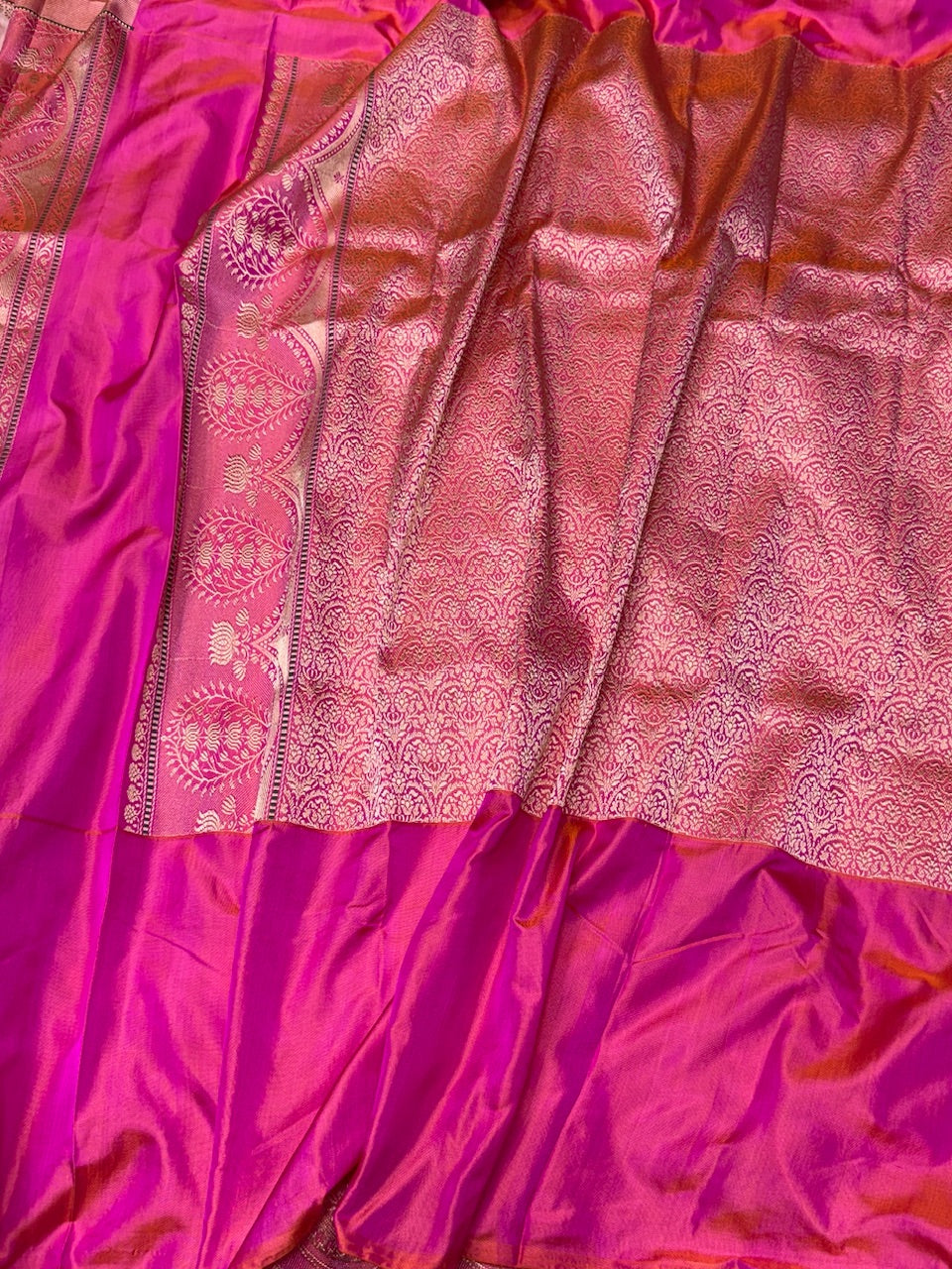 Powder Pink Handwoven Banarasi Ektara Pure Silk Saree