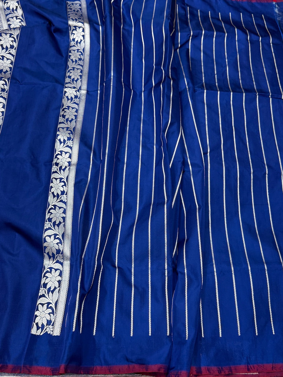 Royal Blue Ektara Handwoven Pure Banarasi Silk Saree