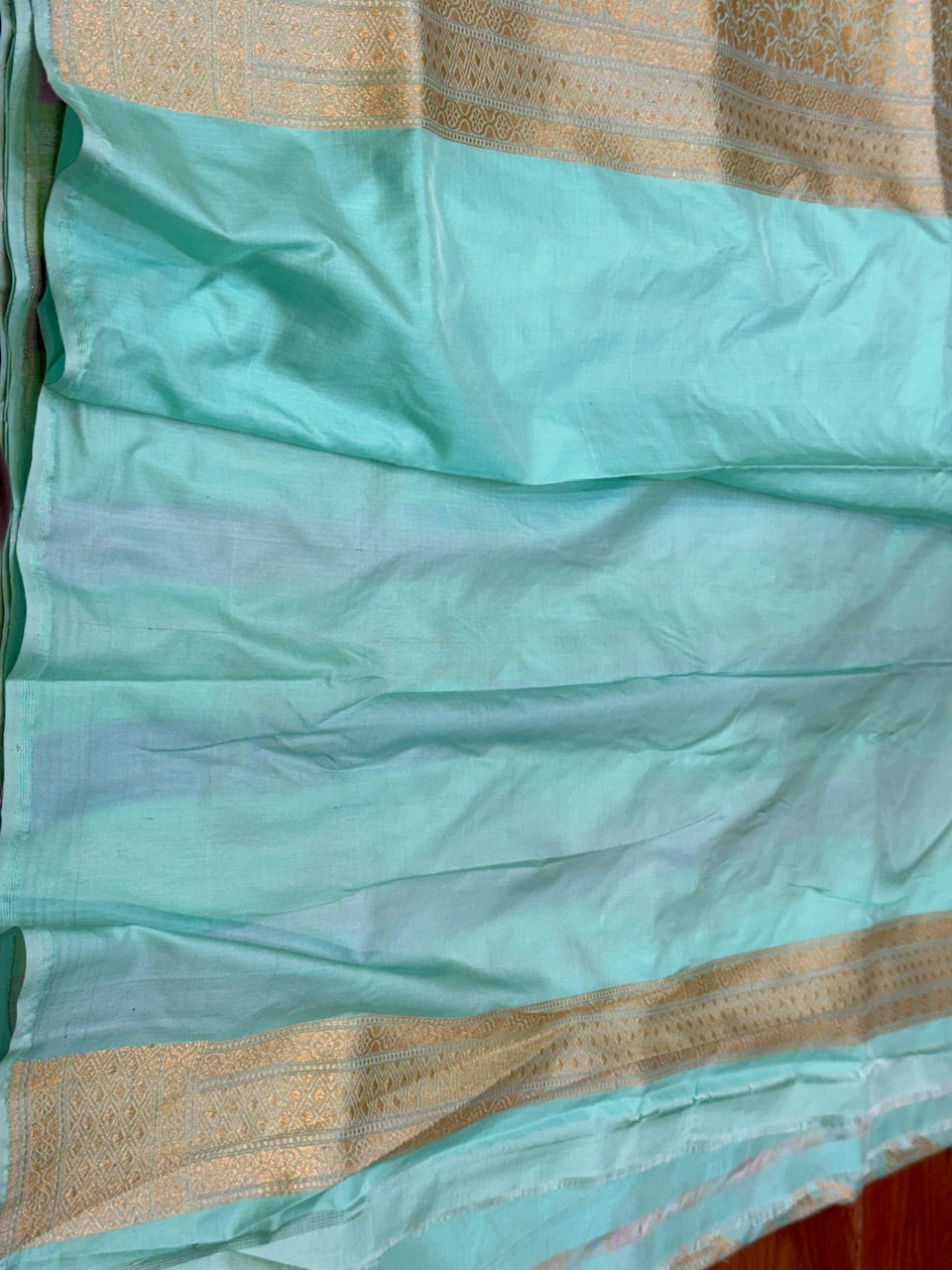 Sea Blue Banarasi Minakari Pure Katan Silk Saree