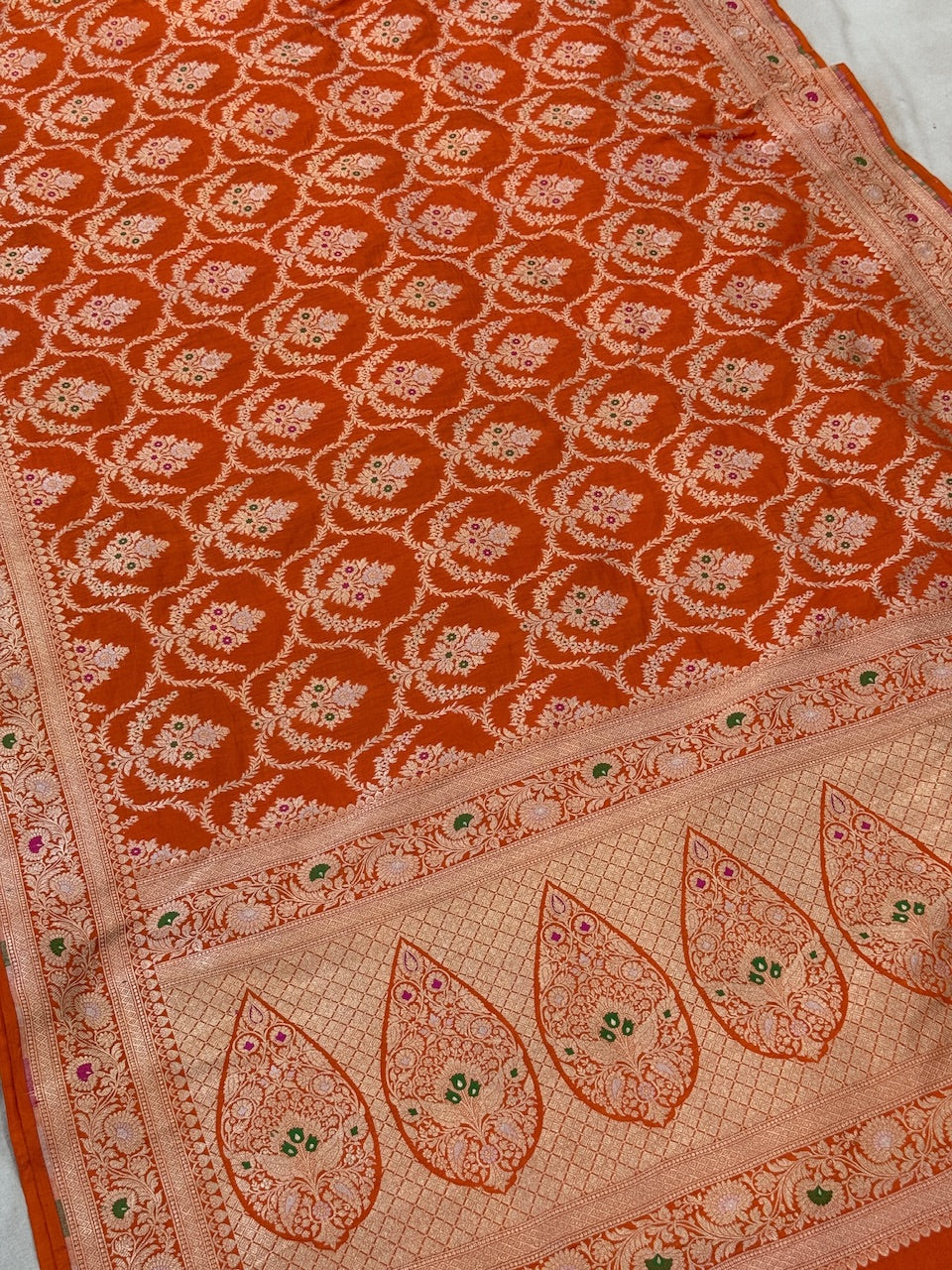 Banarasi Minakari Pure Katan Silk Saree | Pure Silk | Minakari Work | Cutwork Technique | Banarasi Katan Silk Saree