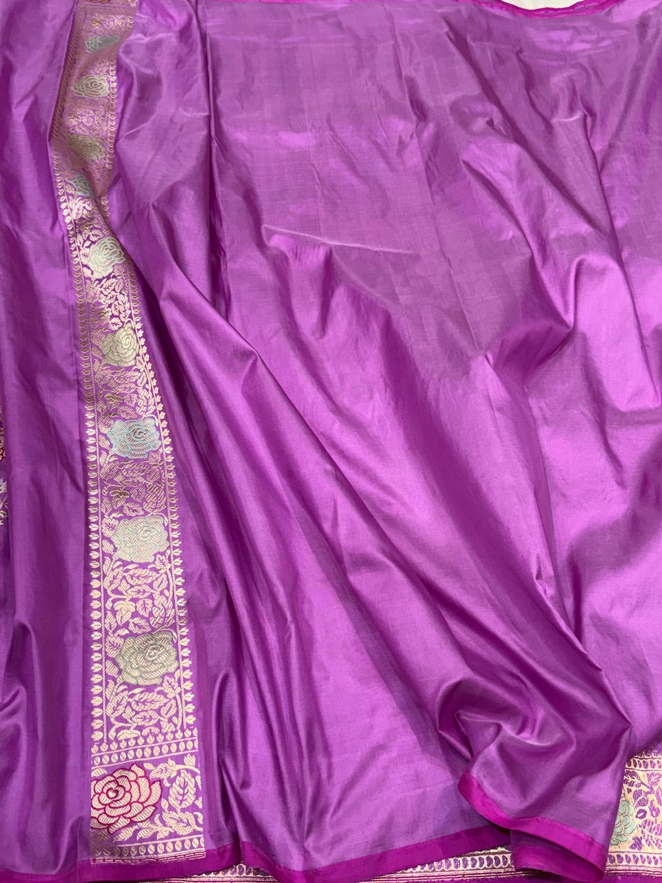 Handwoven Rose Banarasi Silk Saree