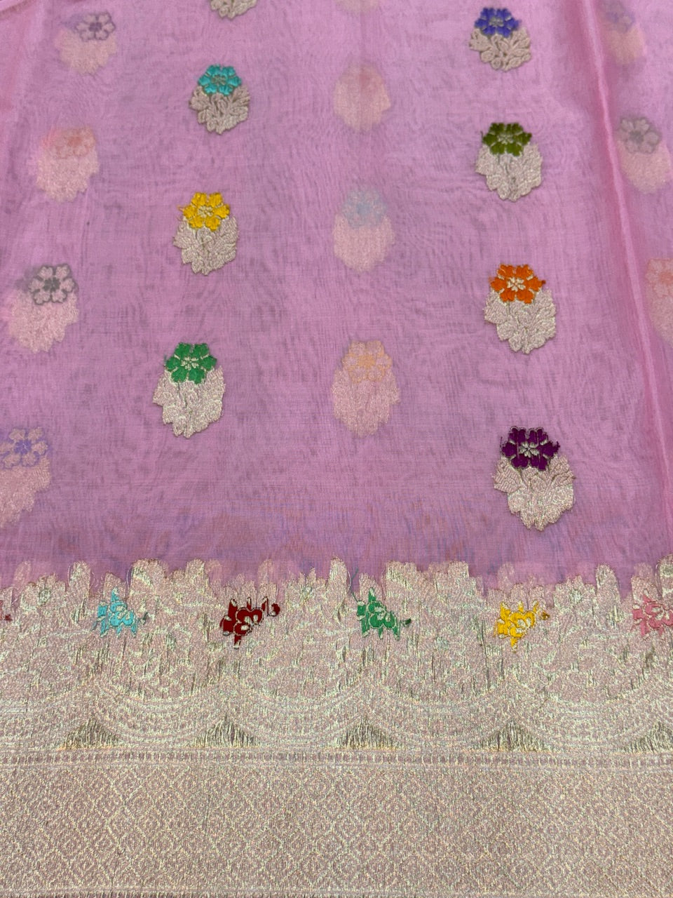 Handwoven Pure Banarasi Organza Saree