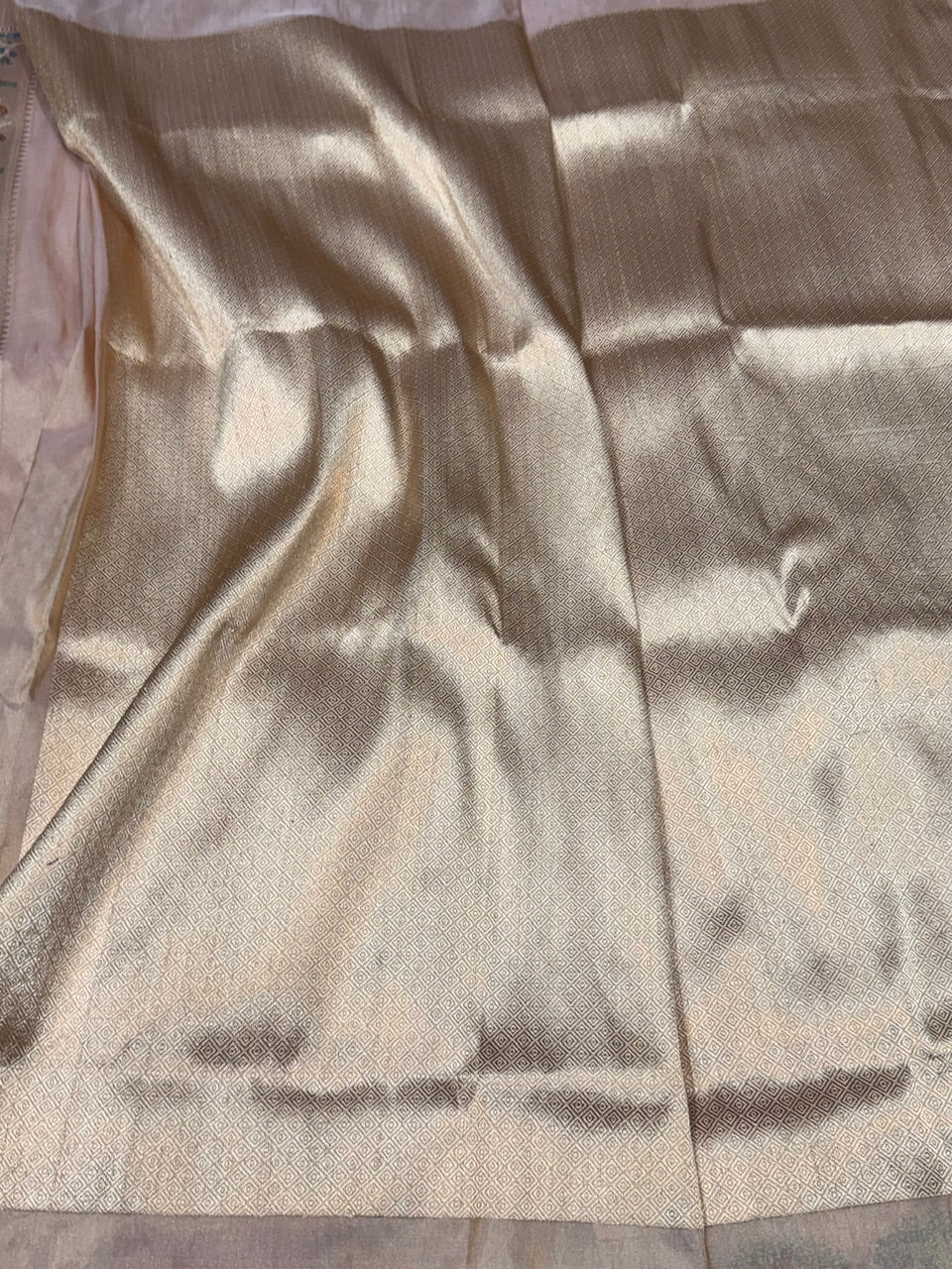 Rose Gold Handwoven Banarasi Pure Tissue Saree