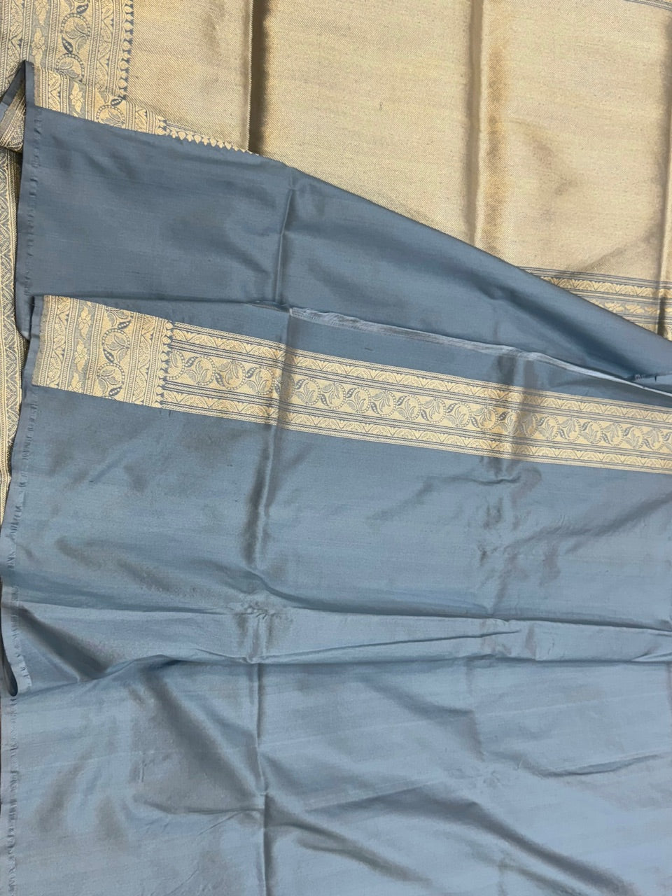 Grey Handwoven Banarasi Silk Saree