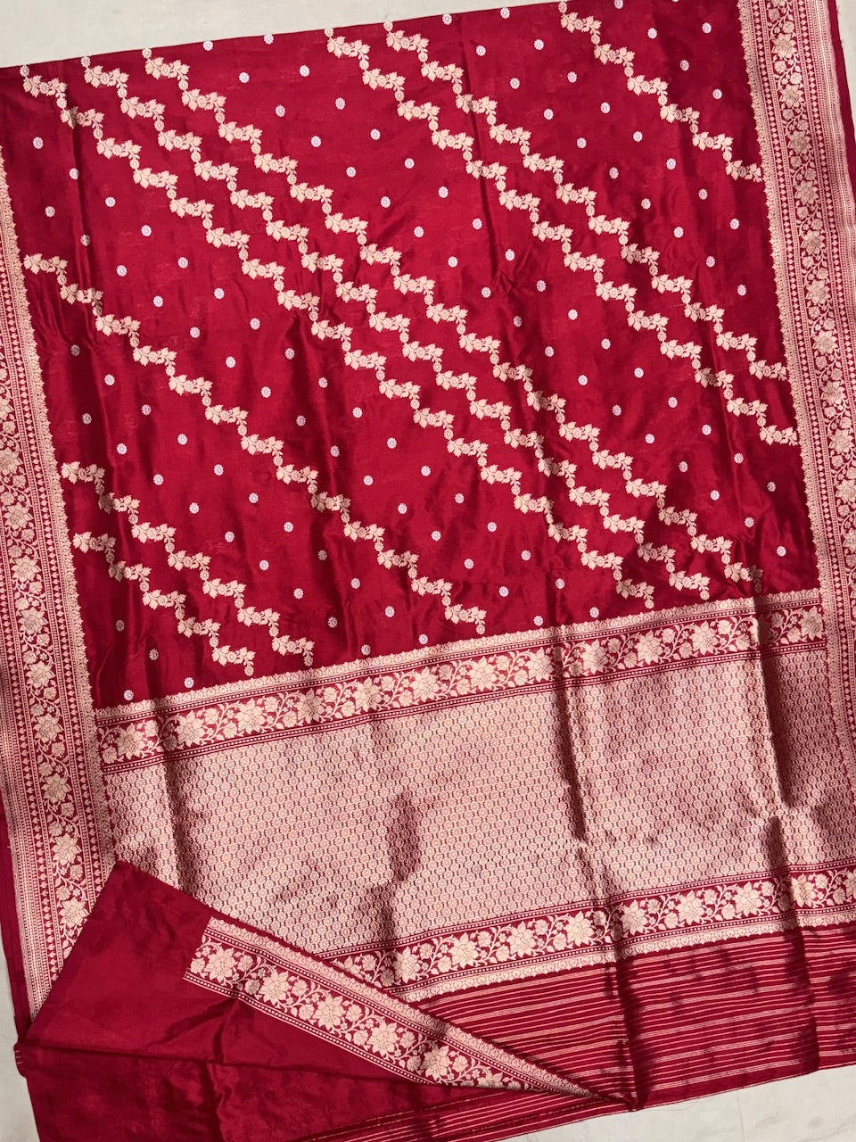 Red Vintage Handwoven Pure Silk Saree