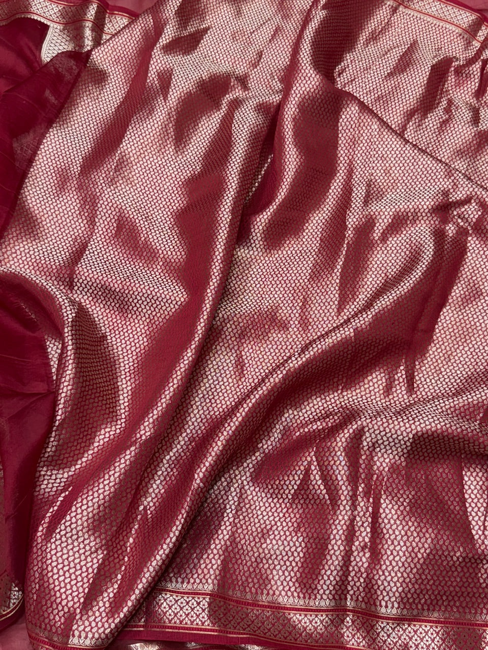 Red Banarasi Pure Organza Silk Saree