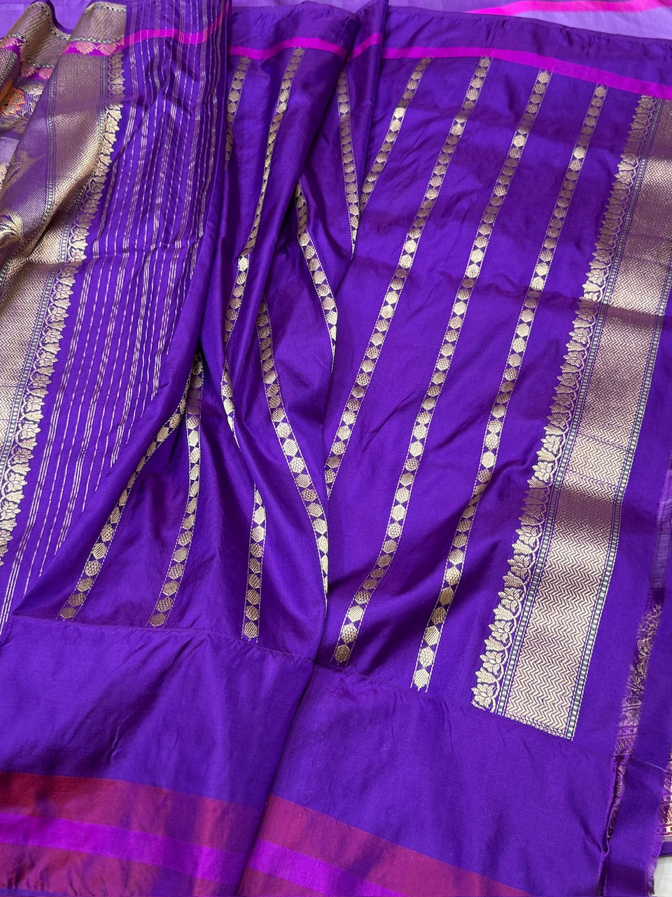 Lavender Handwoven Banarasi Pure Organza Saree
