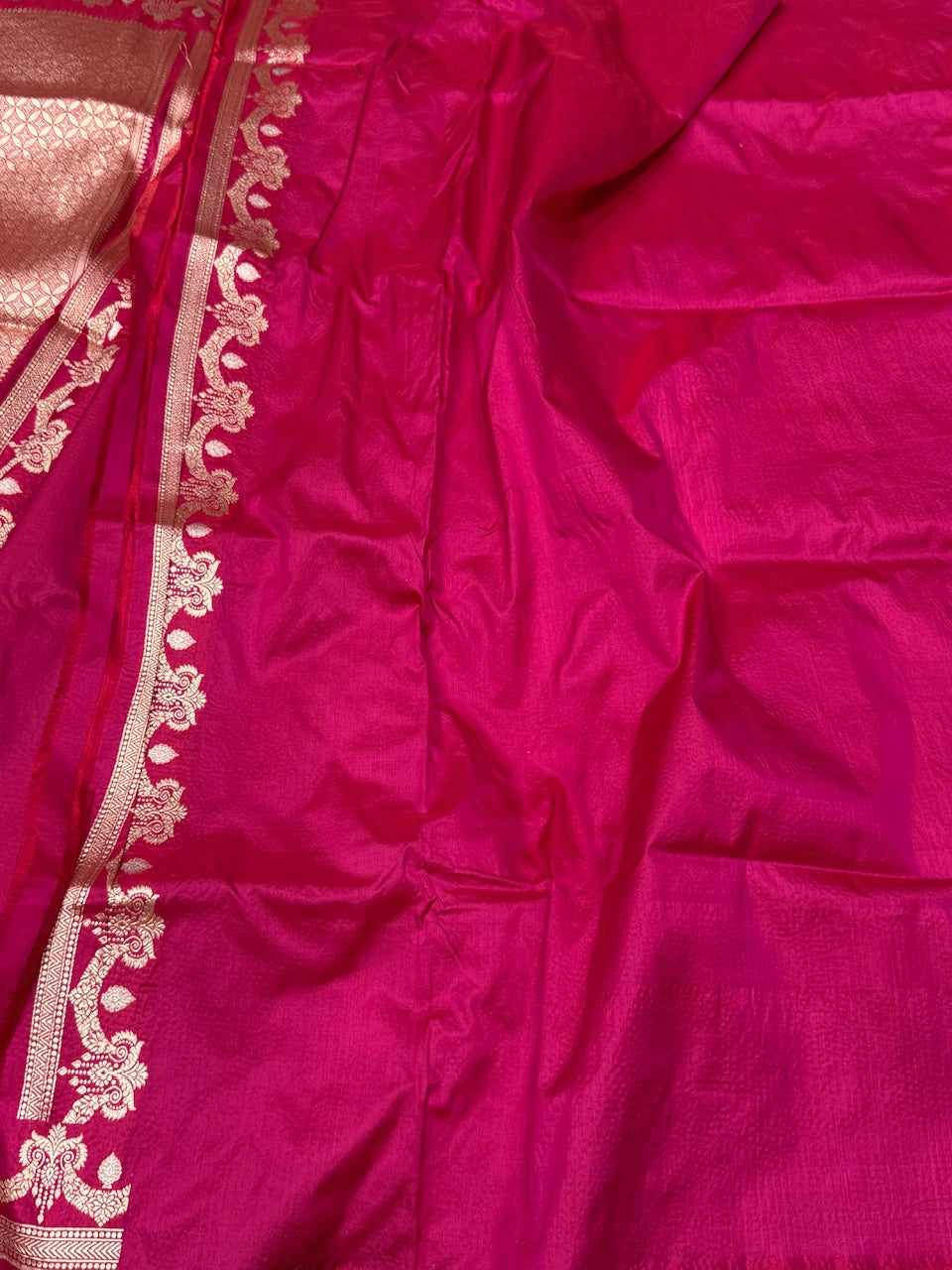 Rani Pink Sona Rupa Pure Silk Saree