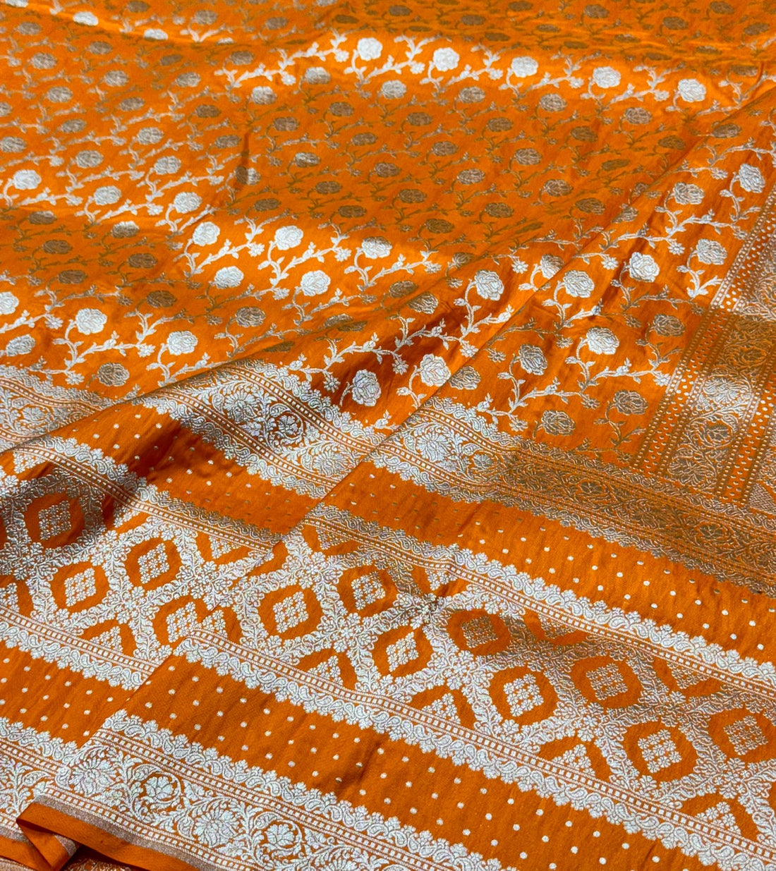 Orange Pure Silk Saree