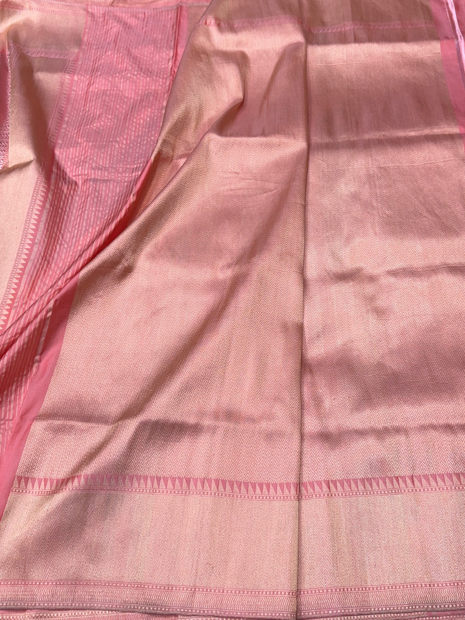 Peach Rangkaat Handwoven Pure Banarasi Saree