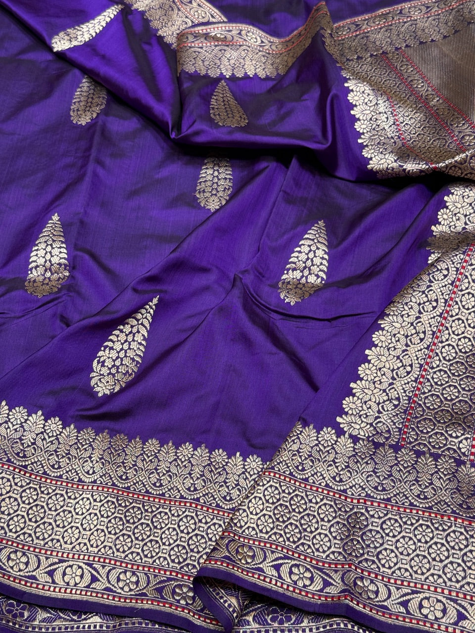 Purple Handwoven Ektara Pure Silk Saree