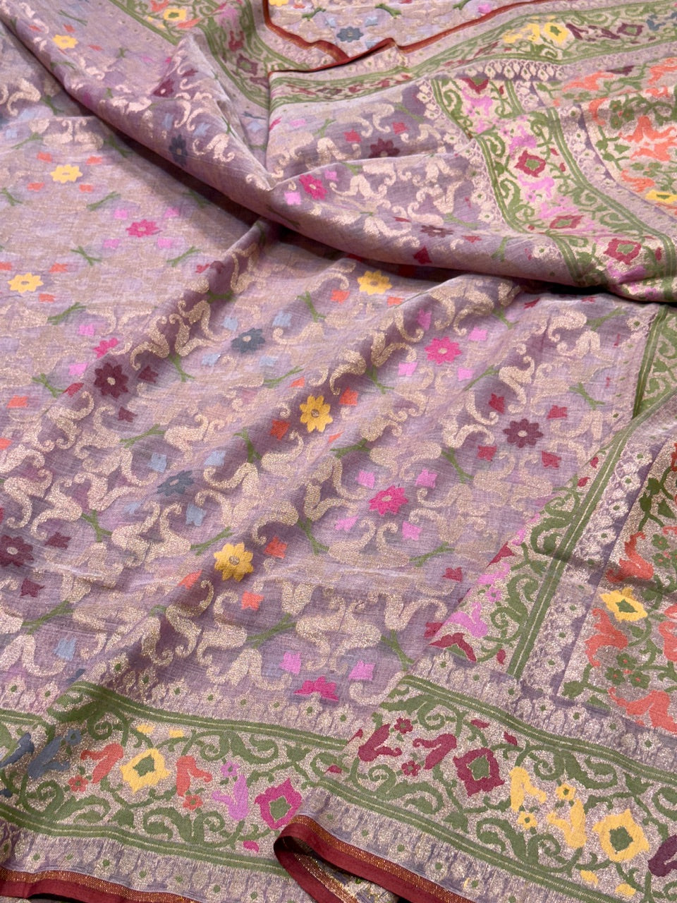 Banarasi Pure Muslin Cotton Jamdani Saree