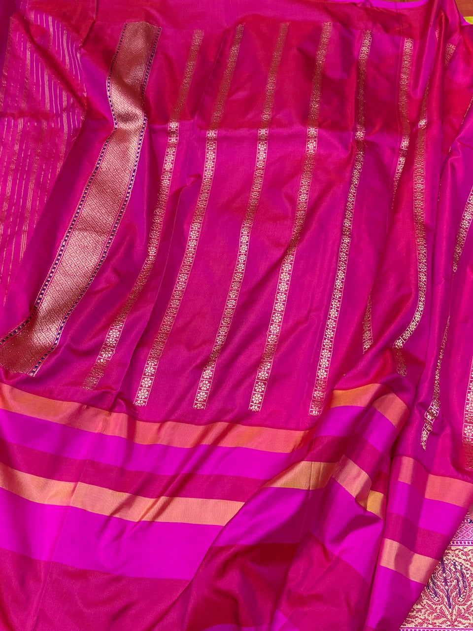 Mehndi Yellow Handwoven Ektara Pure Silk Saree
