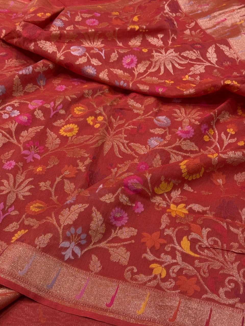 Banarasi Pure Muslin Cotton Jamdani Saree