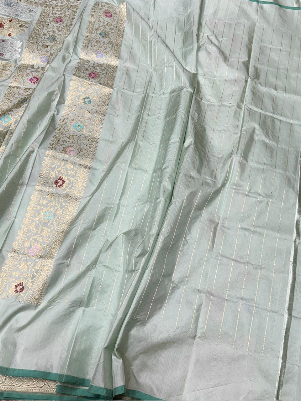 Powder Blue Handwoven Banarasi Pure Silk Saree