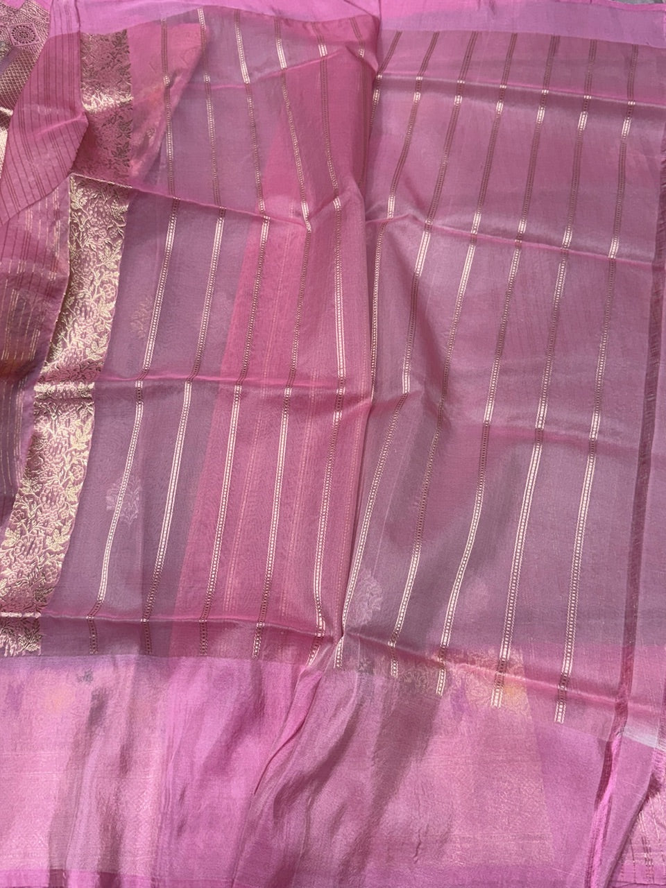 Grey Handwoven Pure Banarasi Organza Saree